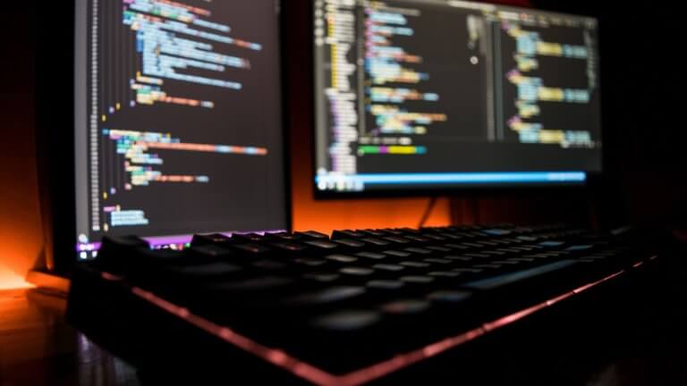 Image of a computer screen and keyboard