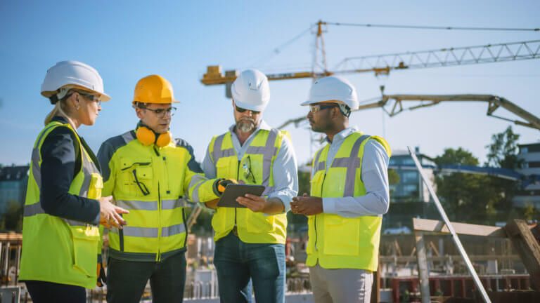 contractors checking compliance documents