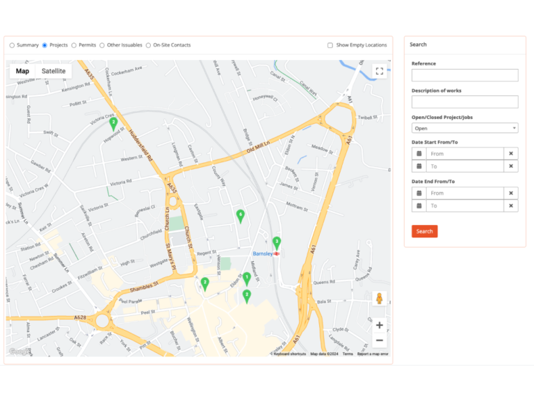 Heresafe project dashboard map