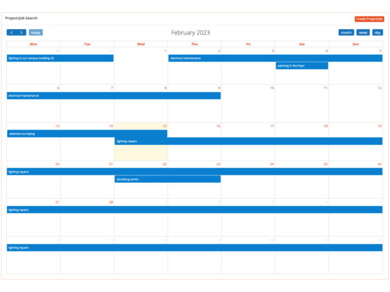 Heresafe project-calendar