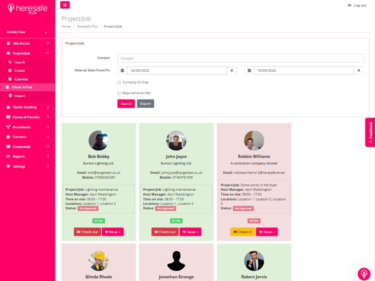Heresafe Dashboards and Reporting