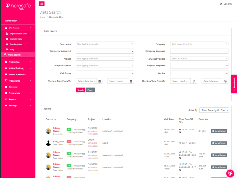 Heresafe Dashboards and Reporting